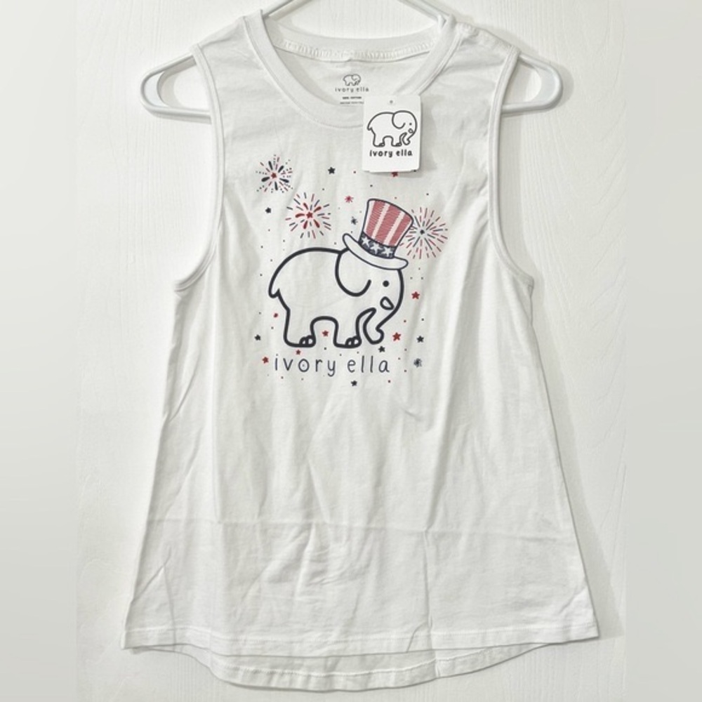 Ivory Ella Fireworks 4th of July USA Americana Elephant Tank
Top - Picture 1 of 6